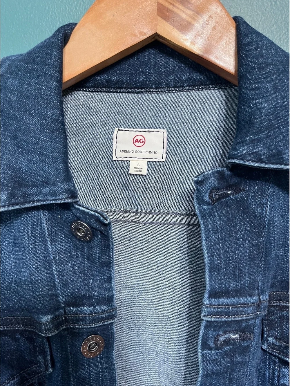 AG Adriano Goldschmied Blue Denim Jacket Size S Dark Wash Jean Jacket Classic